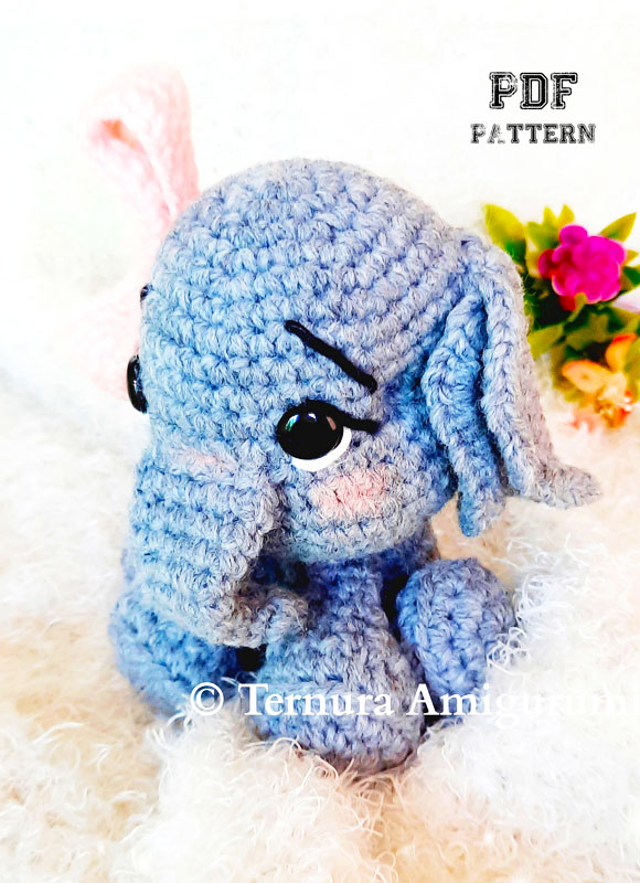 Cuddly Elephant Crochet Amigurumi PDF Pattern (2)