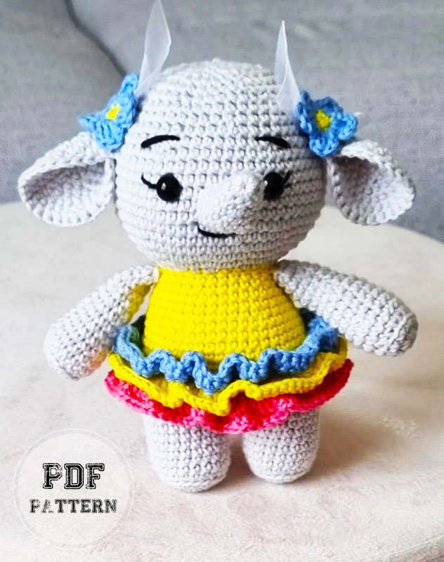 Rainbow Elephant Crochet Free PDF Pattern (2)