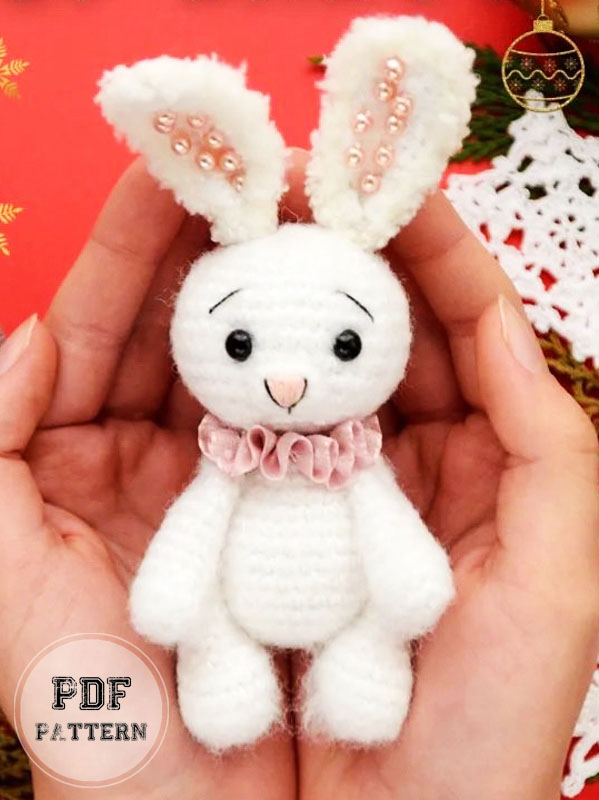 Plush Snow Bunny Crochet Amigurumi PDF Pattern (2)