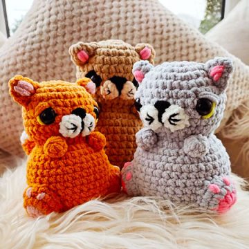 Plush Easy Crochet Cat Free Pattern (1)