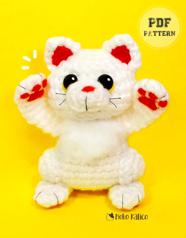 Little White Crochet Cat Amigurumi Free Pattern (2)