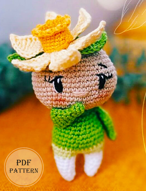 Crochet Daffodil Doll Free Amigurumi PDF Pattern