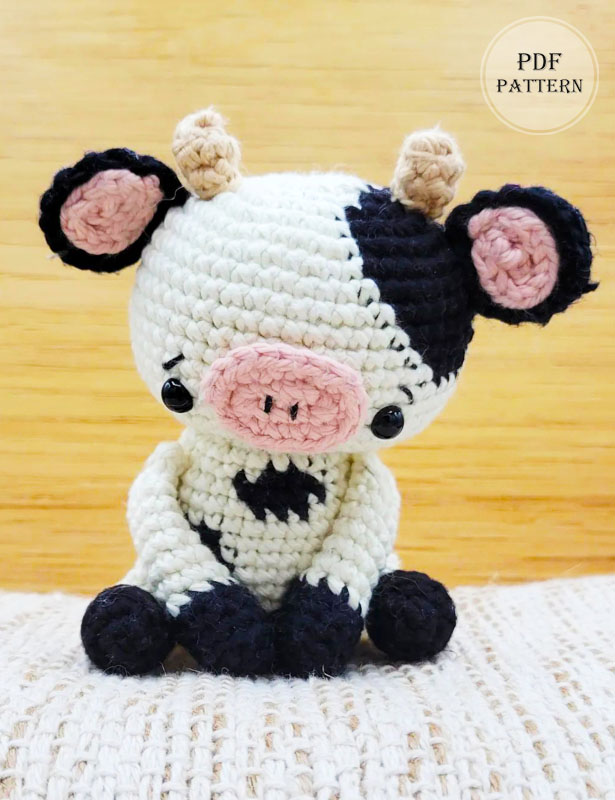Cochet Sitting Cow Free Amigurumi Pattern (2)