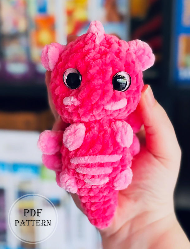 Crochet Pink Baby Dragon PDF Free Pattern (2)