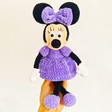 Mouse Girl in Purple Dress Crochet Amigurumi PDF Pattern (1)