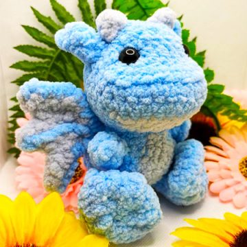 Plush Blue Dragon Amigurumi Crochet Pattern (1)