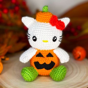 Pumpkin Hello kitty for Halloween Amigurumi Pattern (1)