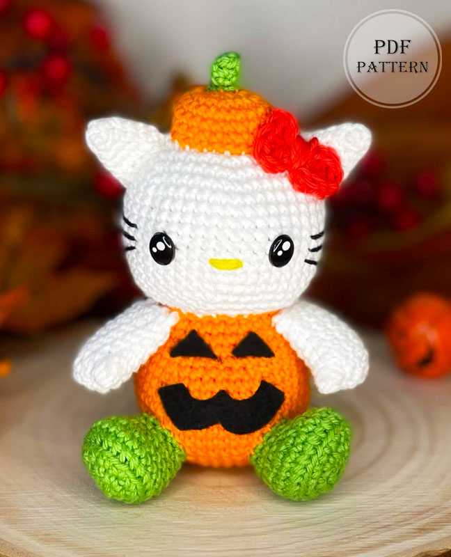 Pumpkin Hello kitty for Halloween Amigurumi Pattern (2)