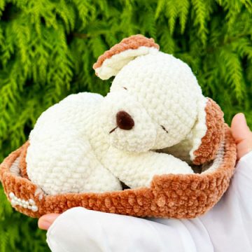 Napping Plush Puppy Crochet PDF Pattern (1)