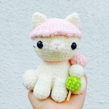 Plsuh White Cat With Pink Cat PDF Pattern (1)