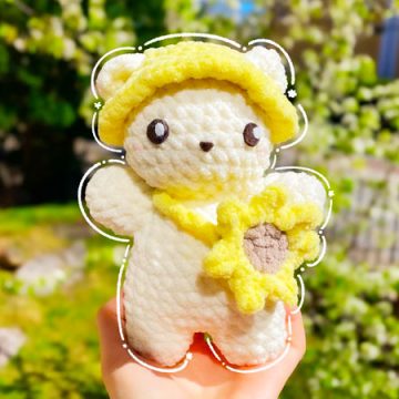 Plush Bear with Sunflower Bag PDF Pattern (1)