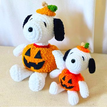 Crochet Pumpkin Snoopy for Halloween Free Pattern (1)