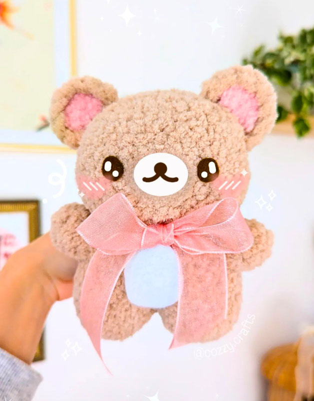 Pink Plush Bear Crochet PDF Free Pattern (1)
