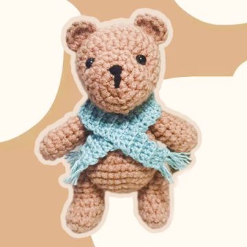 Teddy Bear Crochet Keychain Dolly Free Pattern (2)