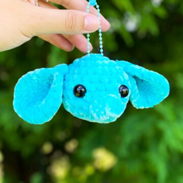 Blue Elephant Keychain Crochet Free PDF Pattern (1)