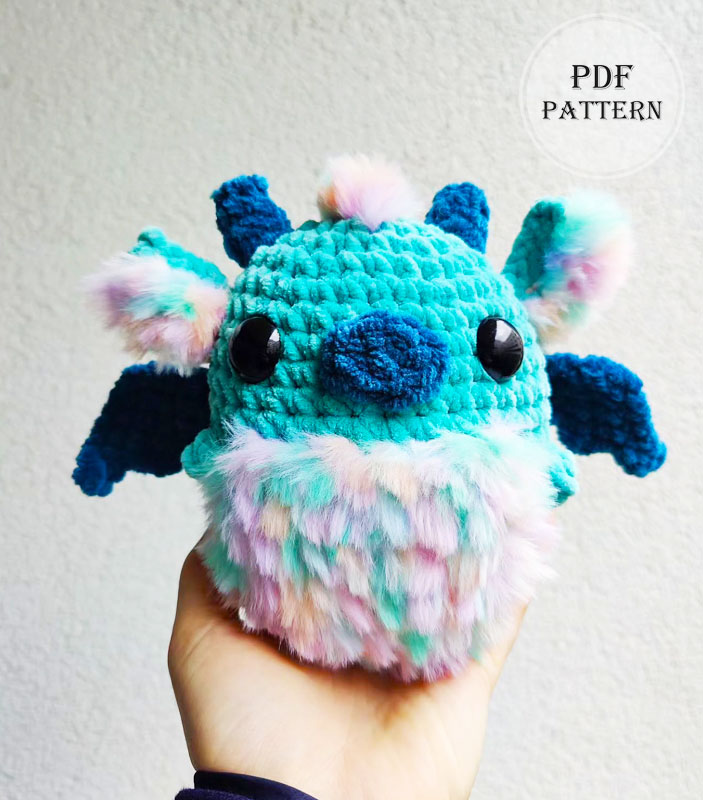 Chubby Plush Dragon Crochet Free Pattern (2)