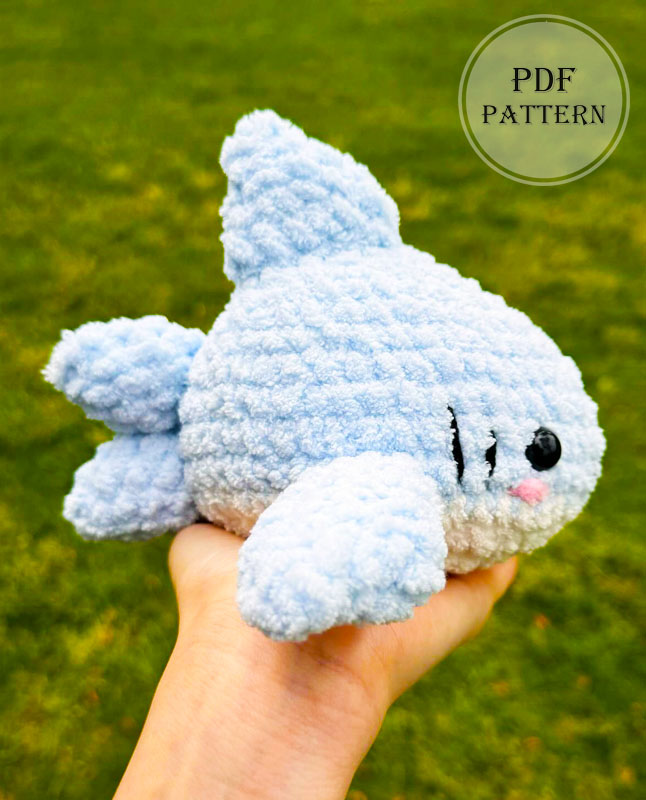 Cute Shark Amigurumi Pattern Step by Step (1)
