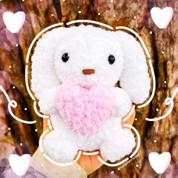 Snow Bunny with Heart PDF Amigurumi Pattern (1)