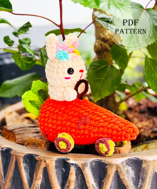Amigurumi Bunny in Carrot Car PDF Free Pattern (2)