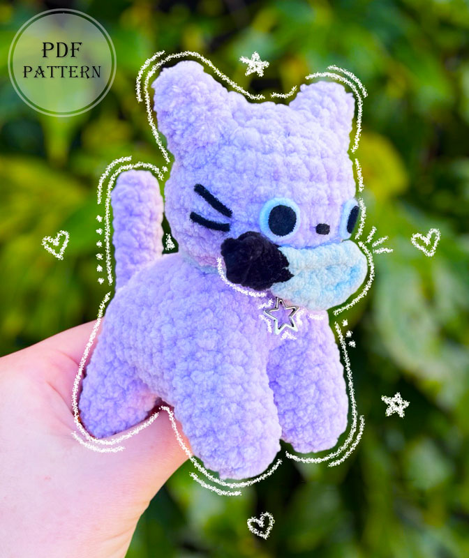 Funny Cat with Knife Amigurumi Toy Pattern (1)