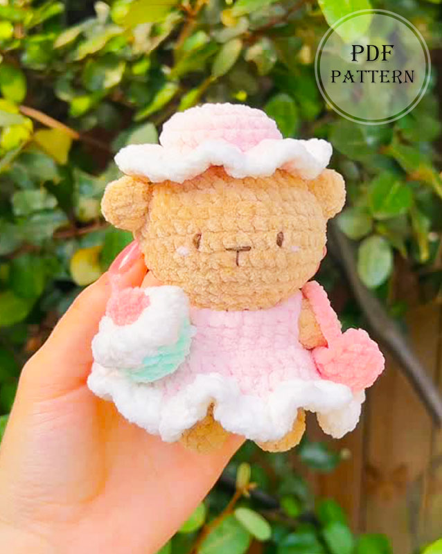 Marinella the Bear in Dress with Bag Crochet Pattern (2)