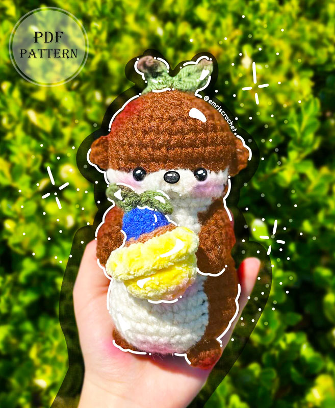 Plant-Growing Otter Amigurumi Free PDF Pattern (2)