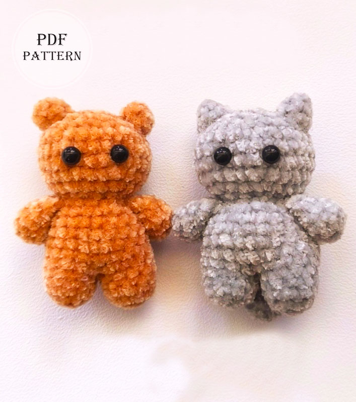 Pocket Pals Cat and Bear Amigurumi Free Pattern (2)